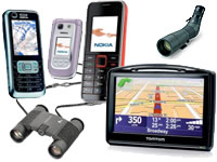 Elettronica, cellulari, GPS, binocoli
